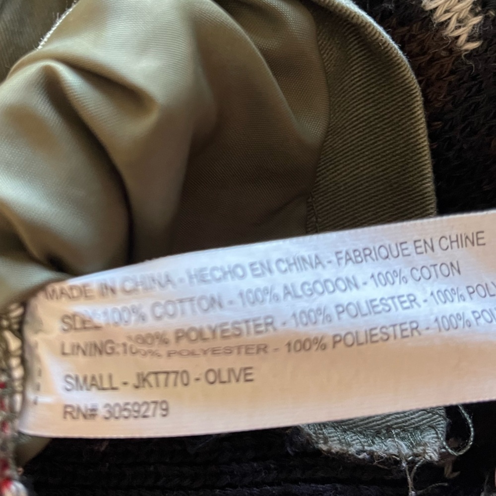 Thread & Supply Women’s Olive Utility Vest Aztec Sweater Back Boho Western Sz S - Picture 4 of 7